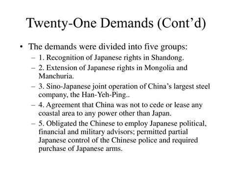 what are the 21 demands of japan to china